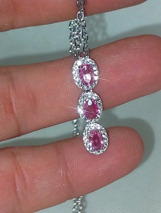 Colgante Plata Zafiro Rosa