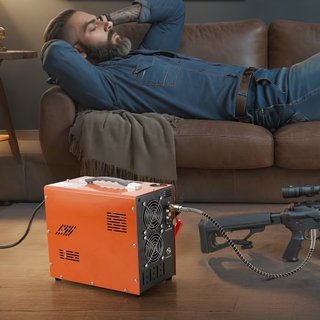 Compresor de Aire PCP, 4500PSI/30Mpa Compresor Portátil para Airgun PCP con Convertidor de Potencia Integrado, Parada Automática | DC12V/AC230V | Compresor de Rifle de Aire, Paintball y Tanque de ...