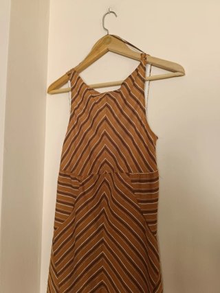 Vestido Zara rayas midi espalda descubierta M