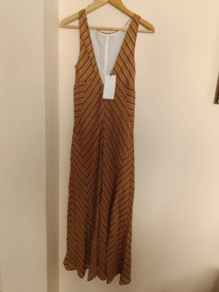 Vestido Zara rayas midi espalda descubierta M