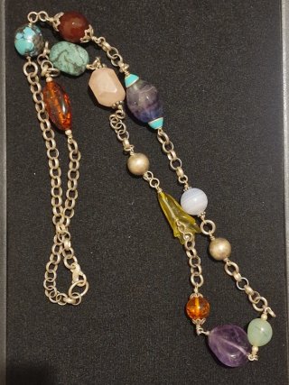 Collar Plata con Cuarzos Multicolor