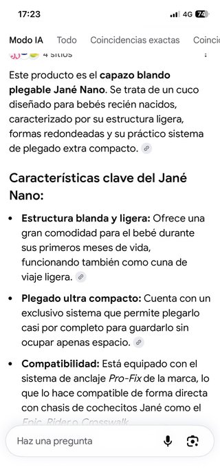 Capazo primera p Grupo 0 para bebé Jané Nano