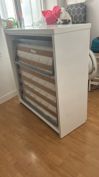 Cama Plegable Beige/Blanca tamaño s ela Cama 90x2