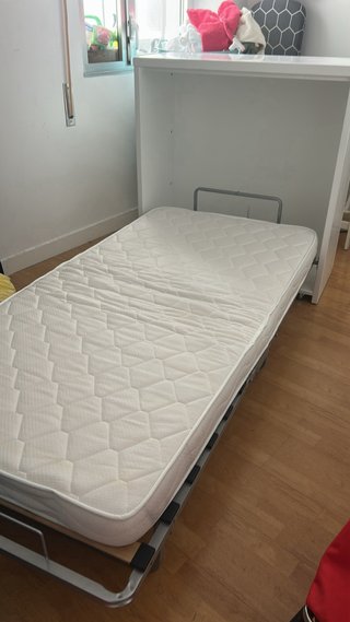 Cama Plegable Beige/Blanca tamaño s ela Cama 90x2