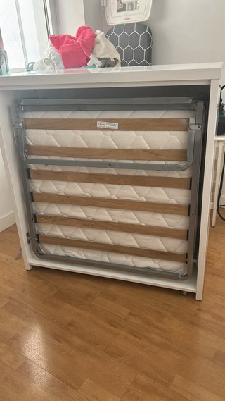 Cama Plegable Beige/Blanca tamaño s ela Cama 90x2