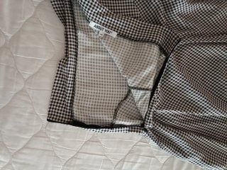 Falda cuadros blanco y negro, talla 36