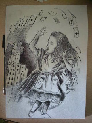 Pack 2 Dibujos Alicia Hechos a Mano