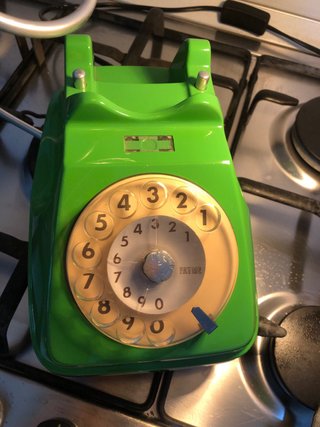 Lampada artigianale telefono verde