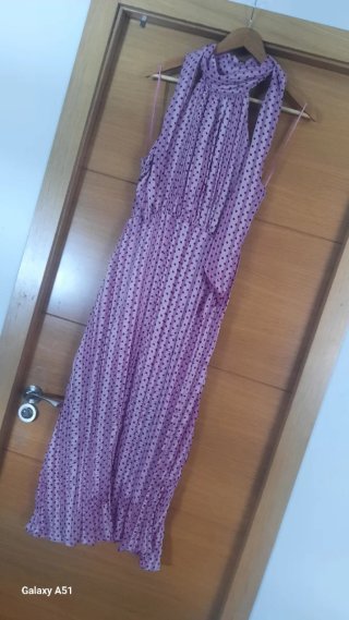 Vestido largo halter Zara