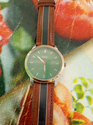 Orologio Fossil Uomo Verde e Marrone