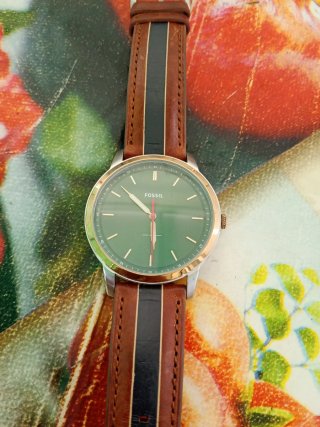Orologio Fossil Uomo Verde e Marrone