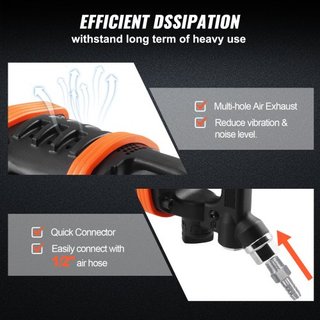 Llave de Impacto Neumática de 2.5 cm, Hasta 7016.37 N·m de Salida de Torque Inverso Bestial con Yunque Extendida de 20 cm para Reparaciones y Mantenimiento de Maquinaria Pesada / Camión Semi / Autobús
