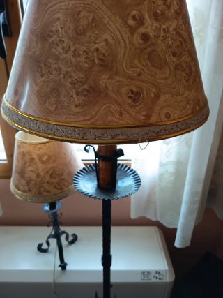 Lampade vintage in tessuto e metallo