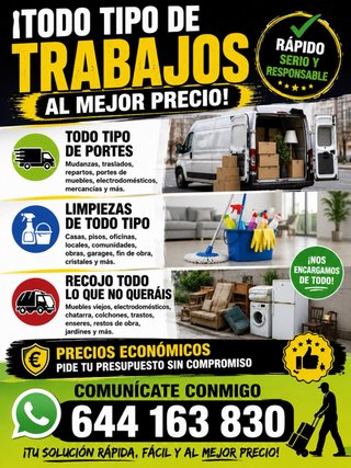 Todo tipo de portes limpiezas