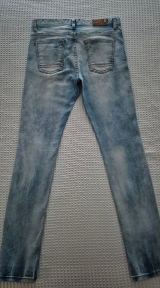 Pantalón azul claro vaquero ajustado Pull&Bear
