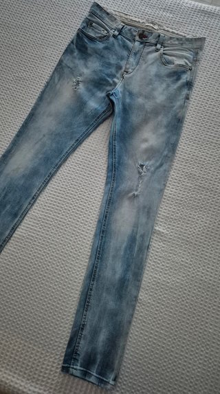 Pantalón azul claro vaquero ajustado Pull&Bear