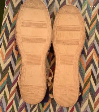 Alpargatas de esparto azul y beige