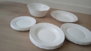 Vajilla de porcelana blanca 20 piezas