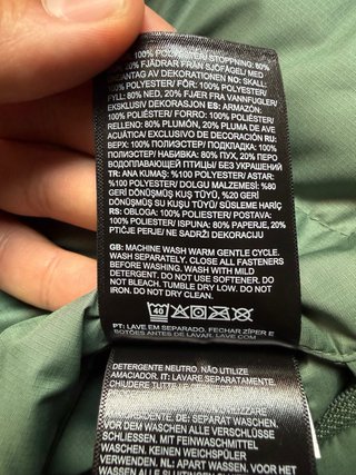 Abrigo plumas The North Face verde