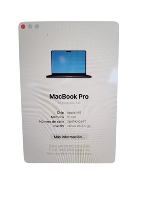 MacBook Pro A3434 M5 16GB 512GB Grigio Siderale