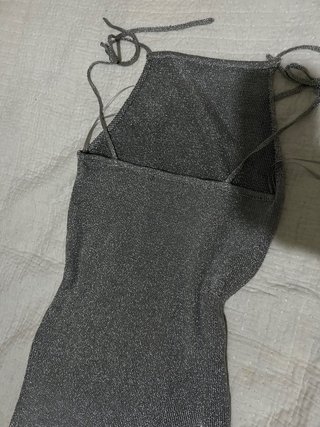 Vestido metalizado plateado