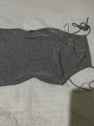 Vestido metalizado plateado