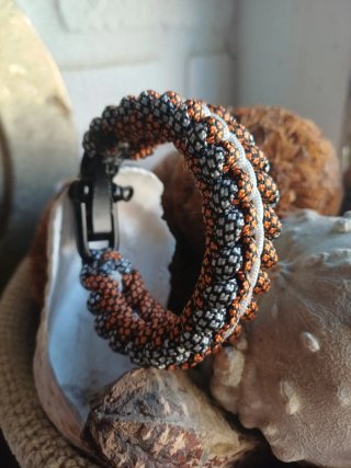 Pulsera Paracord Negra y Naranja