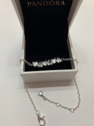 Pulsera Pandora Corazones Plata 20-22cm