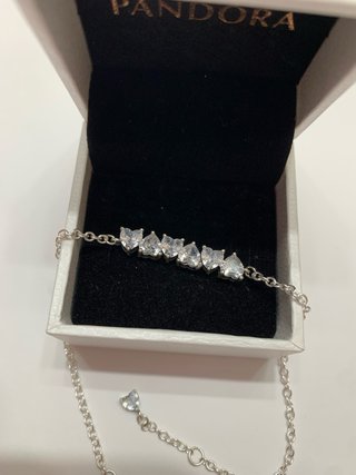 Pulsera Pandora Corazones Plata 20-22cm