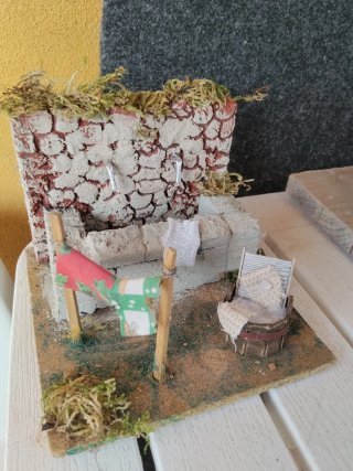 Scena presepe lavandaia