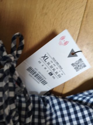 Top Zara cuadros azul y blanco Talla XL