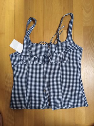 Top Zara cuadros azul y blanco Talla XL