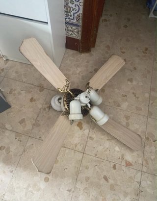 Ventilador de techo madera y metal
