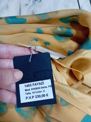 Falda larga estampada animal print mostaza