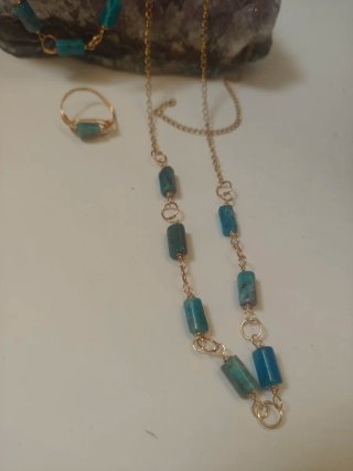 Parure Apatite Collana, Bracciale, Anello