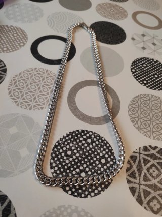 Collar eslabones acero plateado