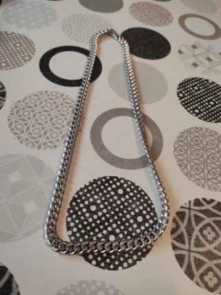 Collar eslabones acero plateado
