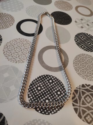 Collar eslabones acero plateado
