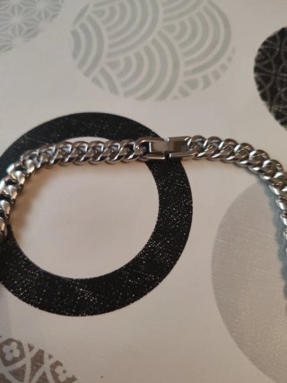 Collar eslabones acero plateado