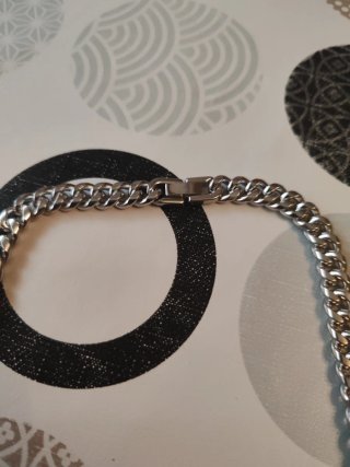 Collar eslabones acero plateado