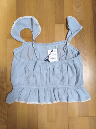 Top Zara Azul Talla XL Romántico.