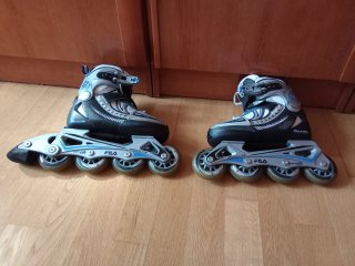 Patines Fila + Casco + Protecciones + Bolsa