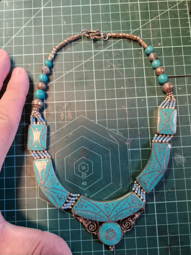 Collar Turquesa Plata Tibetana