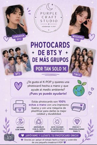 Photocards K-Pop BTS IVE TWICE hechas a mano