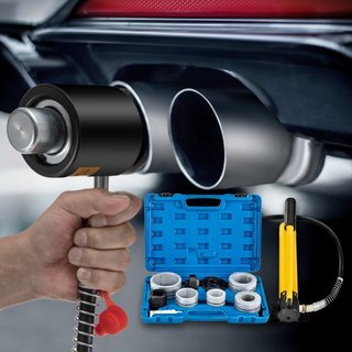 Expansor de Tubo de Escape Hidráulico, tamaño de 4.1 a 10.8 cm, Estirador de Tubo Hidráulico Manual de 10 T con 4 Matrices y 2 Estuches de Almacenamiento para Tubos de Cobre y Aluminio en Reparaci...