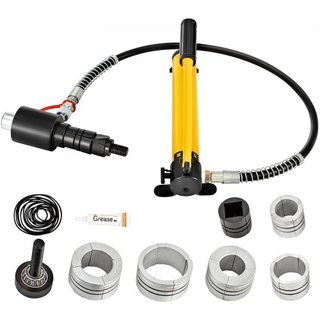 Expansor de Tubo de Escape Hidráulico, tamaño de 4.1 a 10.8 cm, Estirador de Tubo Hidráulico Manual de 10 T con 4 Matrices y 2 Estuches de Almacenamiento para Tubos de Cobre y Aluminio en Reparaci...