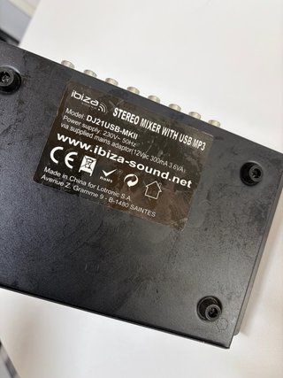 Mezclador Ibiza DJ21USB-MKII 4 vías