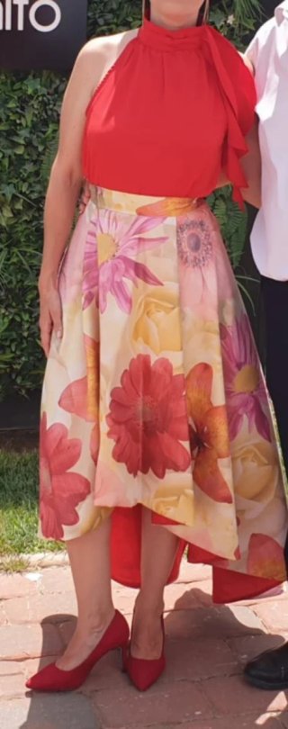 Falda larga floral para eventos