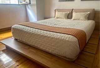 Estructura Cama Tatami con Mesillas Madera