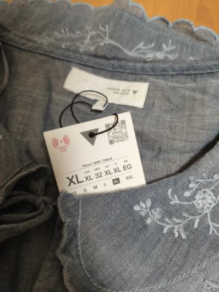Blusa Zara Romántica XL Bordada